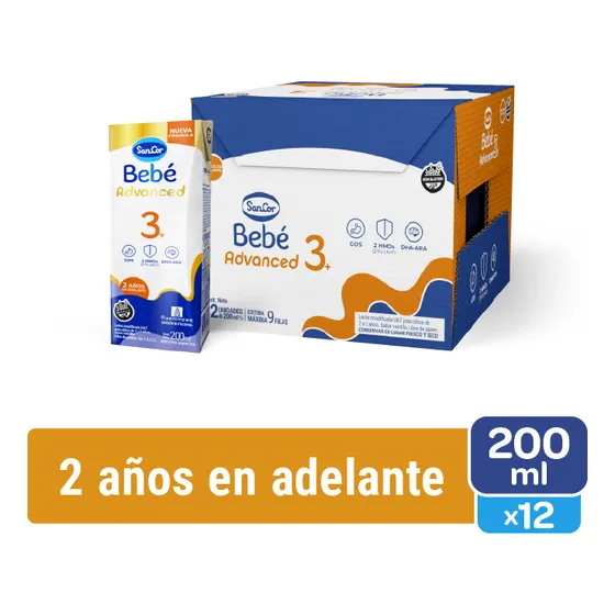 Sancor Bebé Advanced 3+ Bricks 200ml X12 Unidades Sabor Vainilla