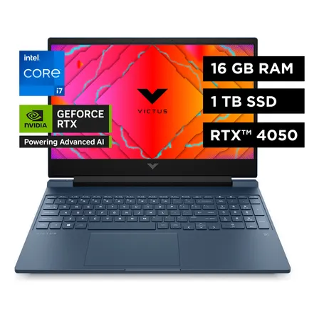 Notebook Gamer HP Victus 15-fa1097la Intel Core i7 16GB RAM NVIDIA GeForce RTX 4050 1TB SSD 15.6""