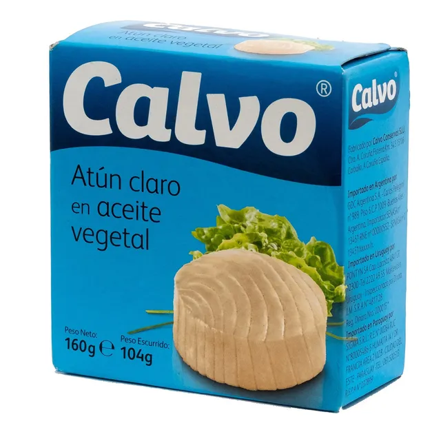 Atún Claro En Aceite De Girasol Calvo 160 Grs