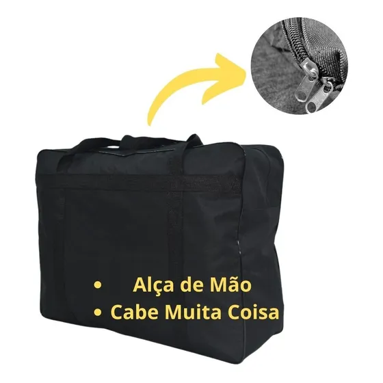 Bolsa Sacolão Gigante Sacoleiro Enorme Costura Boa Top Cor Bolsão Sacola Esportiva Preta Liso