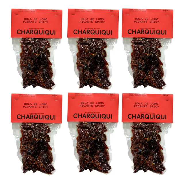Charquiqui Pack X6 Pastura Bola De Lomo Spicy 125 Grs Jerky