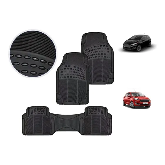 Cubre Alfombra Auto Goma Pesada P/ Ford Ka Fiesta Universal