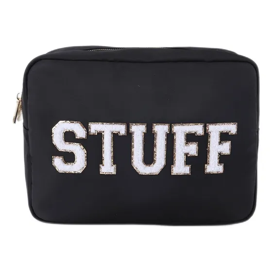 Sky Diez Chenille Letter Make Up Bag Nylon Cosmetic Tf1rr
