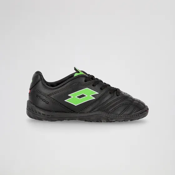 Botines Fútbol Lotto Stadio 700 Tf Niño En Negro Y Verde