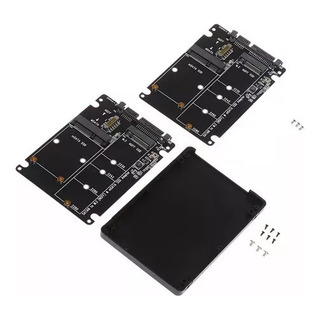 Convertidor Doble Msata Y M.2 Ngff Ssd A Sata 2.5 Con Tapa Convertidor Doble Msata Y M.2 Ngff Ssd A Sata 2.5 Con Tapa