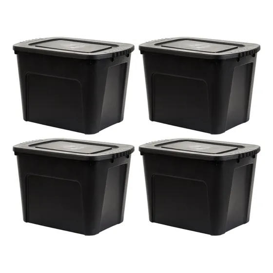 Kit 4 Caixas Organizadoras Eco Box Grandes 80 Litros Garden Life Com Tampa