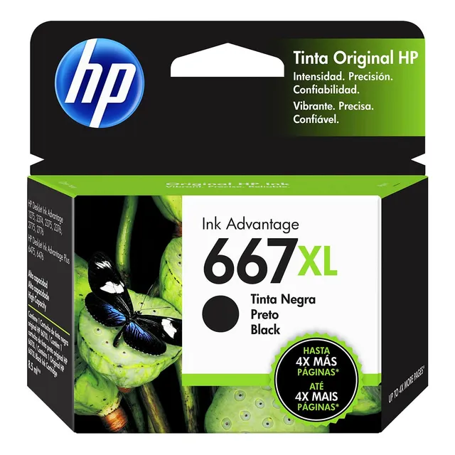 Cartucho De Tinta Negra 667xl Original Hp Para Deskjet