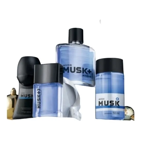Set Musk Marine X4  Fragancia Fougere Aromatica De 75ml+....