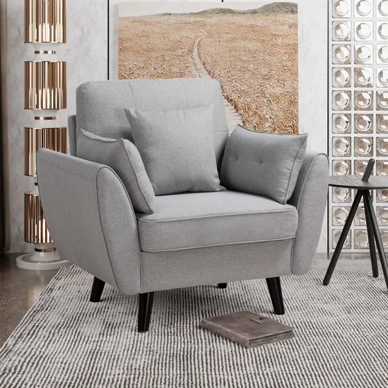 Shintenchi Sofa Moderno 38  Tapizado Tela Lino Muebl Para S