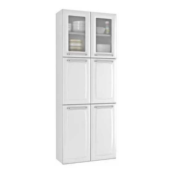 Paneleiro Duplo Max C/vidro Itatiaia Luce 6 Portas Branco