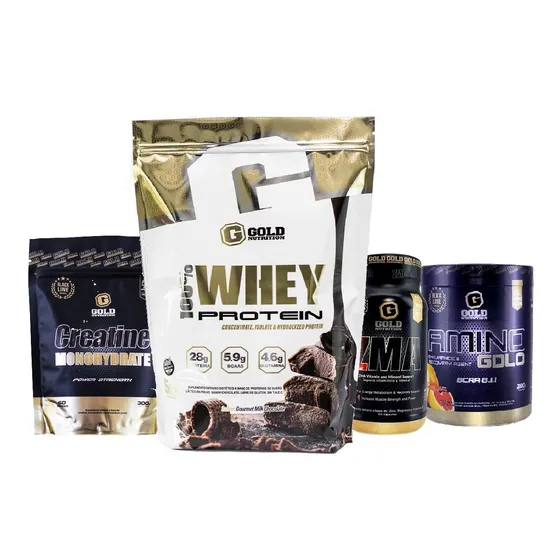 Whey Protein + Creatina + Amino Gold + Zma Gold Nutrition 