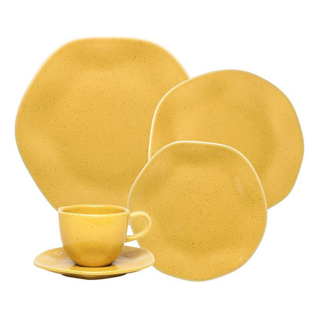 Aparelho De Jantar E Chá Ryo Maracujá 20 Peças Amarelo Oxford Aparelho De Jantar E Chá Ryo Maracujá 20 Peças Amarelo Oxford