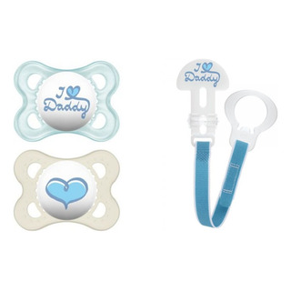 Set De 2 Chupones Y 1 Clip Mam 2-6m+ Azul Set De 2 Chupones Y 1 Clip Mam 2-6m+ Azul