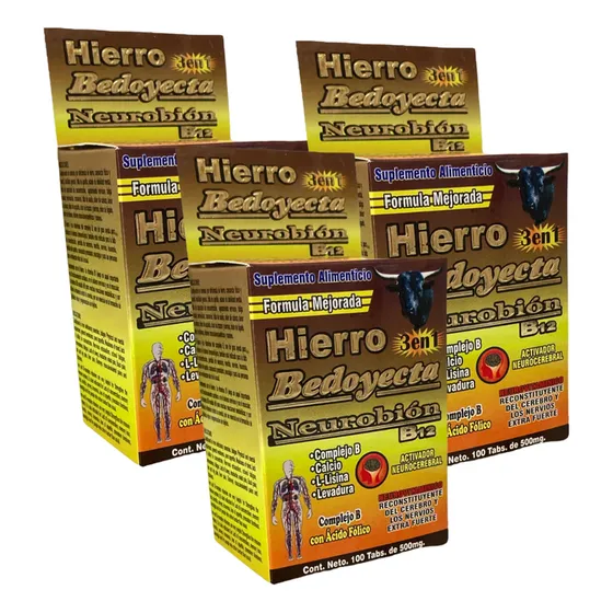 Pack 3 Hierro Bedoyecta 3 En 1 Neurobión B12 100 Tabletas