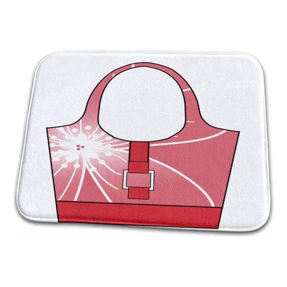 Alfombra Baño Lindo Rojo Rosa Cubo Monedero Ilustracion Flor
