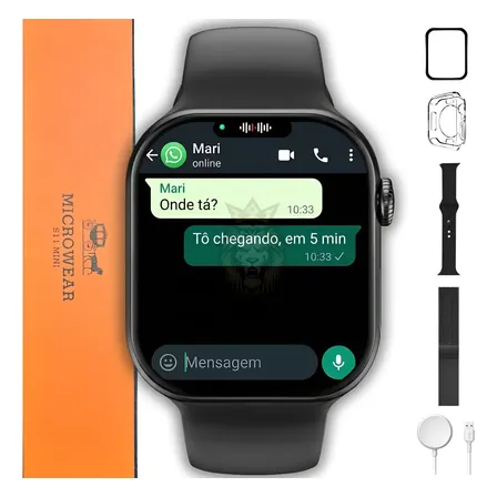 Relógio Smartwatch S11 Mini Serie 11 Whatsapp Gps Nfc 2026 Preto