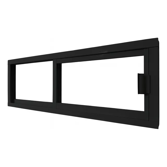 Ventana Aluminio Corrediza 40x120cm Vidrio Mosquitero Negro