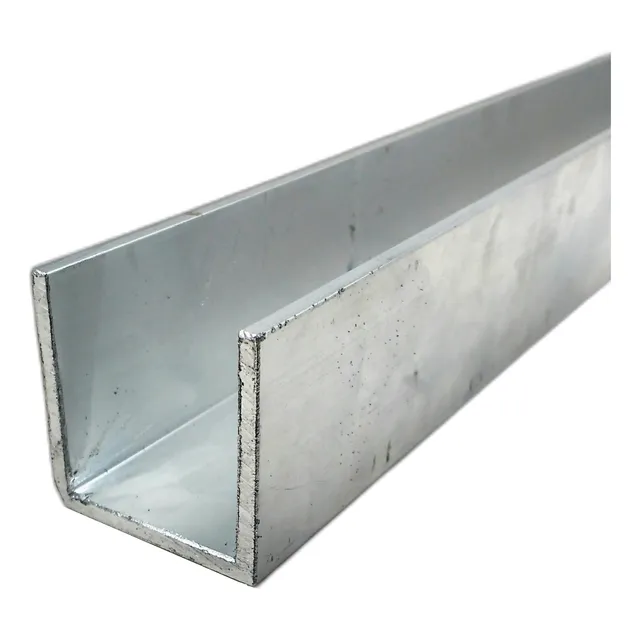 Perfil  U  Aluminio 1 X 1/8 = (2,54cm X 3,17mm) 3 Peças Com 40cm