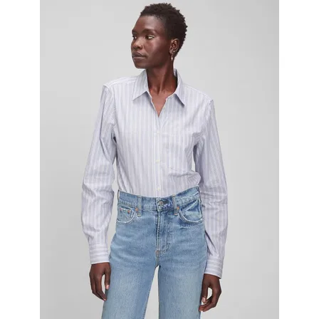 Blusa Mujer Gap De Algodón Celeste