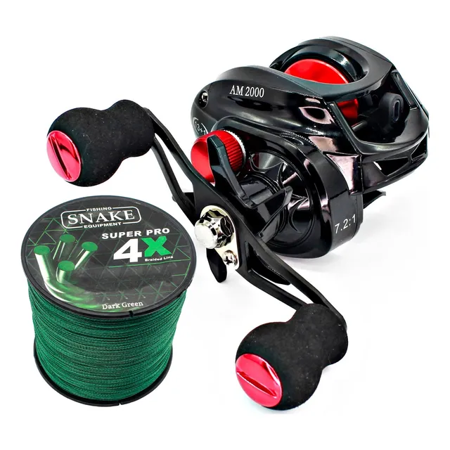 Reel Rotativo Baitcast Snake 14rul 8kg + Multifilamen Regalo