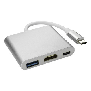 Cinza - Dock De Conversor 3 Em 1 Tipo C Para Hdmi Cinza - Dock De Conversor 3 Em 1 Tipo C Para Hdmi