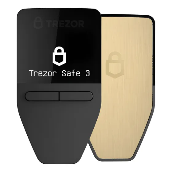 Trezor Safe 3 Hardware Wallet Carteira Crypto Original Black/solar Gold