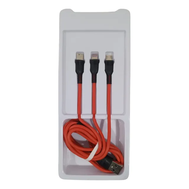 Cable Multiple Carga Rapida 3 En 1 iPhone Tipo C Y Micro