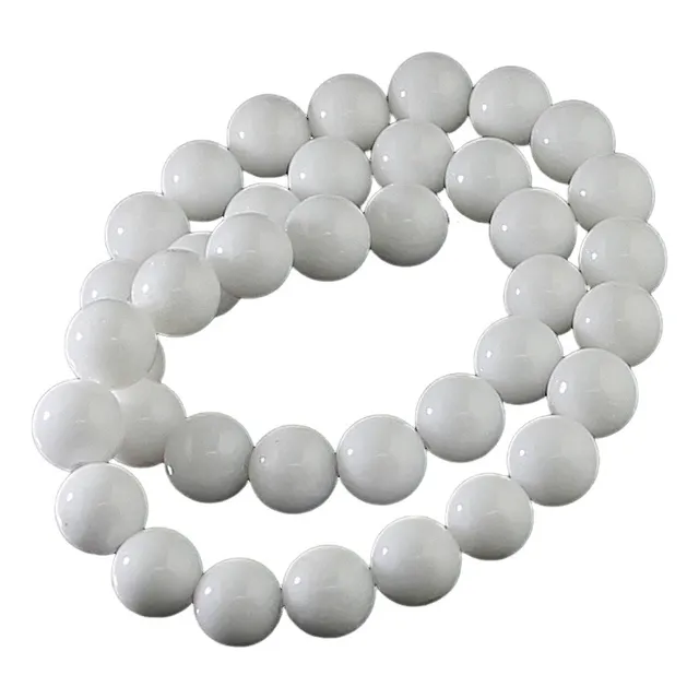 Onix Branco Natural Esfera Lisa 10mm Fio 39cm Teostone 73