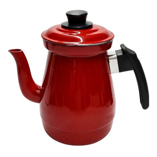Bule Caneco Polido Café Chá Alumínio Leite Pequeno Cozinha Cor Vermelho Bule Caneco Polido Café Chá Alumínio Leite Pequeno Cozinha Cor Vermelho