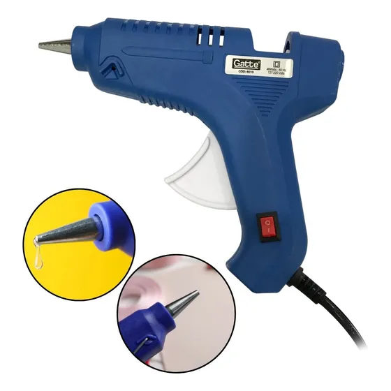 Pistola Cola Quente Azul 127/220V 40w Botão Liga Desliga 127/220V