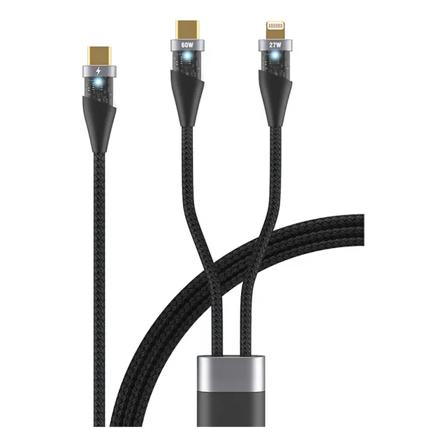 Cable Carga Usb C Doble Entrada Compatible Con Todo iPhone