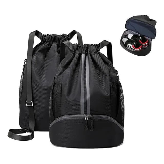 Mochila Deportiva Con Cordón, Mochila De Cordón, Compartimento Separado Para Zapatos, Área Húmeda Y Seca Mochila De Baloncesto Con Compartimento Exterior,para Natación,fitness