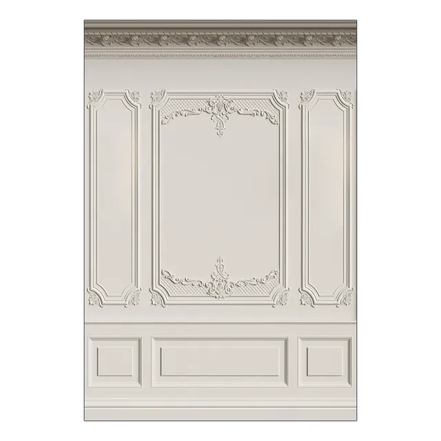 Painel Vertical Parede Boiserie Branco Gesso 1,50 X 2,20 01