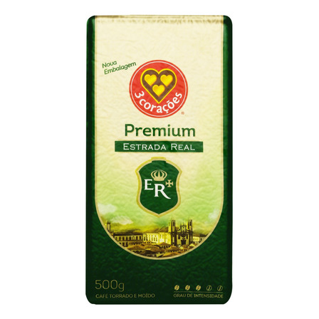 Café Torrado E Moído A Vácuo Estrada Real Premium Pacote 500g 3 Corações Café Torrado E Moído A Vácuo Estrada Real Premium Pacote 500g 3 Corações