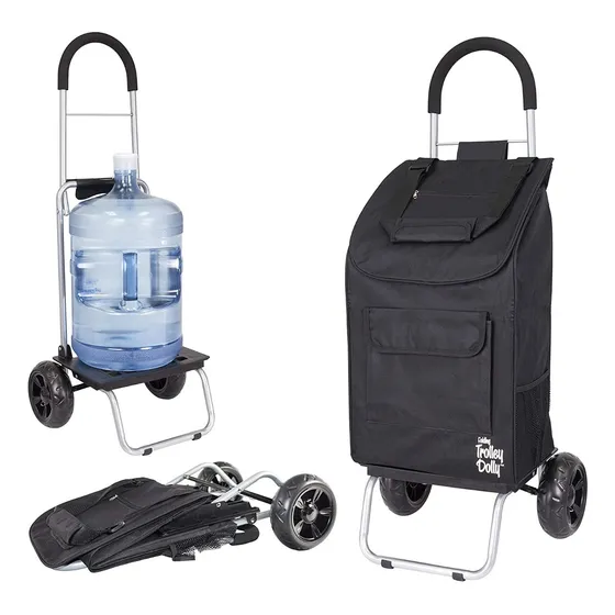 Carrito De Compras Plegable Carro Feria Yegua Dolly Black Color Negro