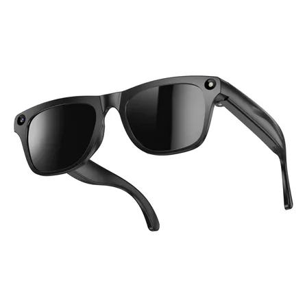 Óculos Inteligentes Com Câmera Bluetooth Chamadas E Música Tres Lentes Preto Standard