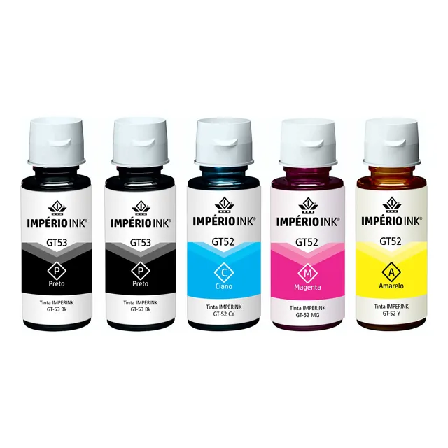 Kit de 5 tintas Empire para HP Gt53 + Gt52 Smart Tank 515, amarillo cian, magenta y negro