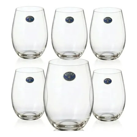 Jogo C/ 6 Copos Bohemia Crystal 560ml Cristal Conjunto Transparente