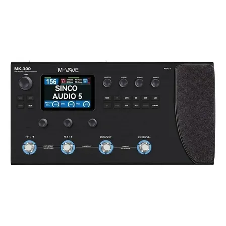 Pedaleira Multi Efeitos Para Guitarra E Baixo M-vave Mk-300 Preto