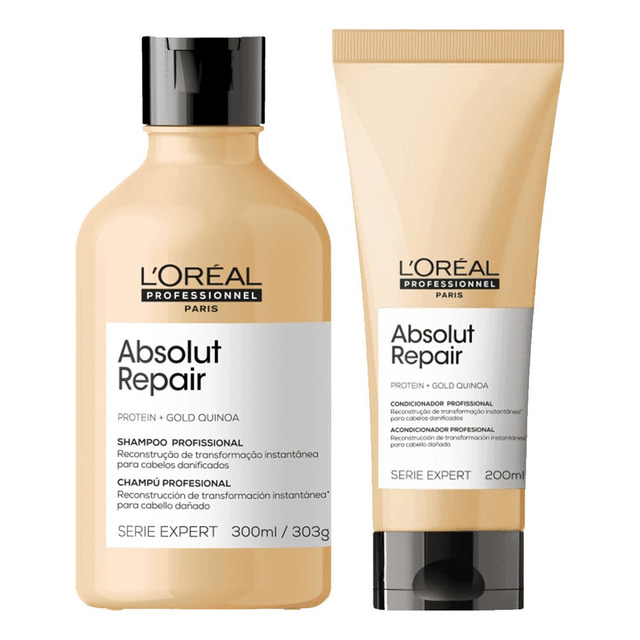 Kit Loreal Absolut Repair Gold Quinoa Shampoo+ Condicionador Kit Loreal Absolut Repair Gold Quinoa Shampoo+ Condicionador