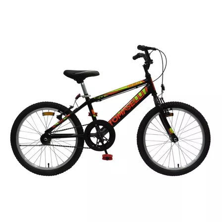 Bicicleta bmx niños infantil Tomaselli Kids R20 frenos v-brakes color negro con pie de apoyo  