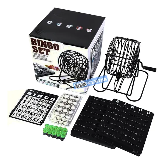 Set De Bingo Bolillero De Metal + Cartillas + Fichas