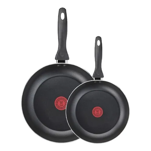 Set De 2 Sartenes Easy Cook Tefal 24 Cm Y 30 Cm Aluminio Color Negro