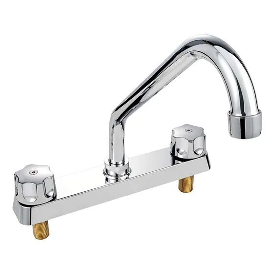 Mezcladora Para Fregadero Tarja Llave De Cocina Cuerpo Latón Acabado Cromado Color Plateado
