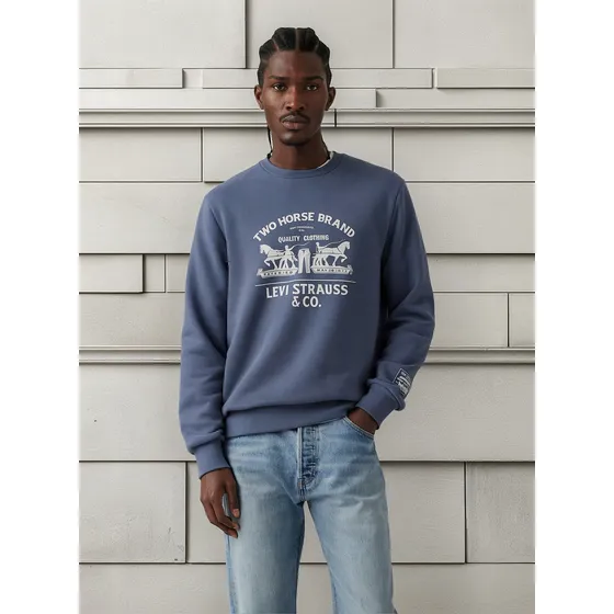 Polerón Hombre Standard Graphic Crew Azul Levis 38423-0131