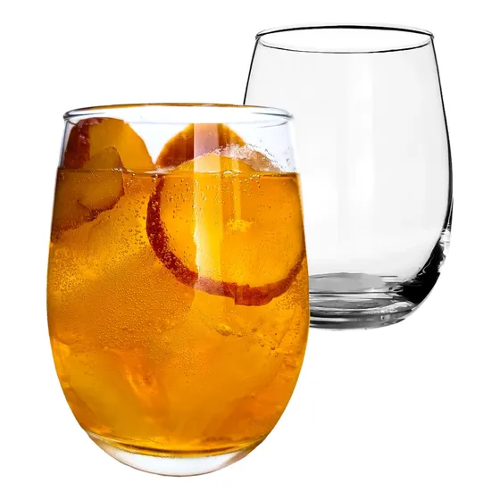 Vaso De Vidrio Moderno Napa Stempless 500ml 12 Piezas