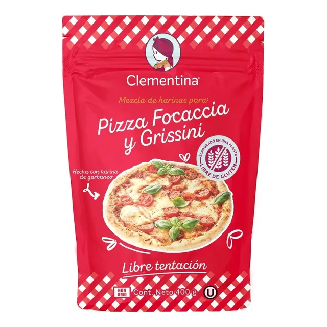 Mezcla de Harinas Para Pizza Sin Gluten Clementina 400g Focaccia Grissini Harina Garbanzo