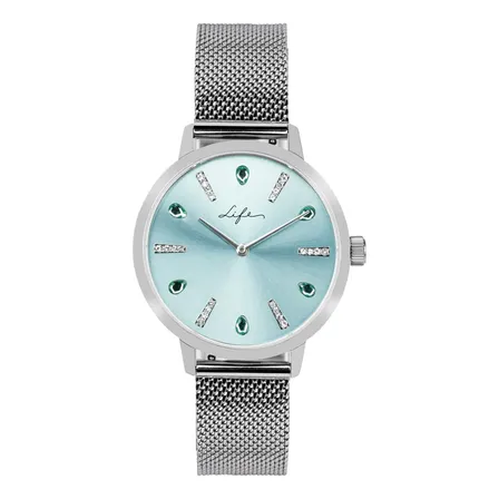 Relógio Life Splash Feminino Aço Prateado Azul Prateado
