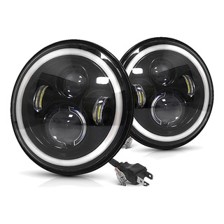 Par 7'' Redondos Faros De Led Ángel Ojo Wrangler Jeep Volcho Par 7'' Redondos Faros De Led Ángel Ojo Wrangler Jeep Volcho