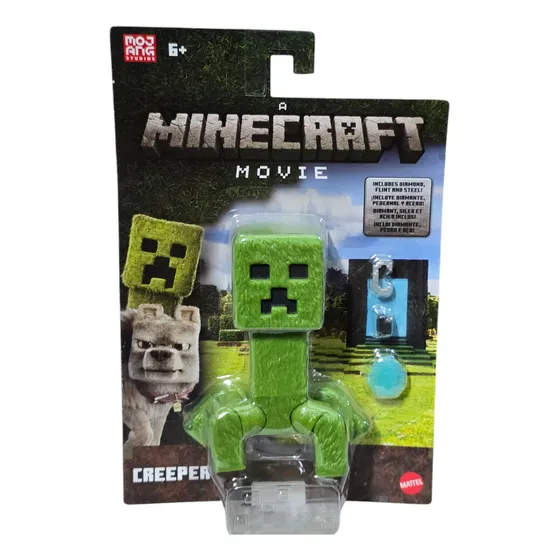 Boneco Minecraft de Ação Creeper e Acessórios O Filme 10 cm Mattel